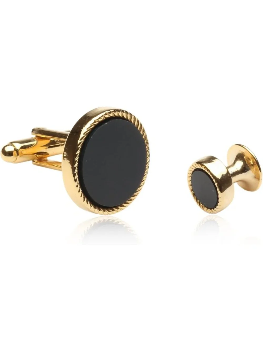 Unique Ribbed Tuxedo Cufflinks & Studs Set for Men - Formal Wedding & Business